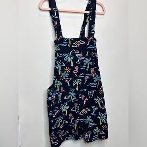 Chubbie Colorful Tropical Print Overalls fleece‎
